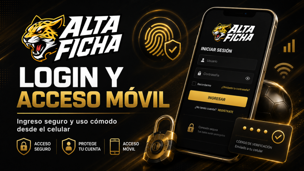 Inicio de sesión de Altaficha desde el celular con acceso seguro, verificación y protección de la cuenta