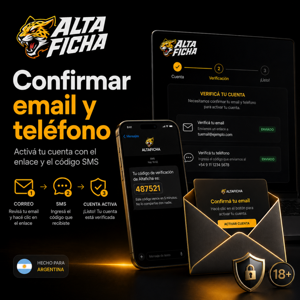 Confirmación del correo electrónico y número de teléfono mediante enlace y código SMS