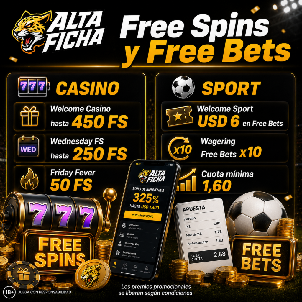 Comparación de free spins de casino y free bets deportivas disponibles en Altaficha