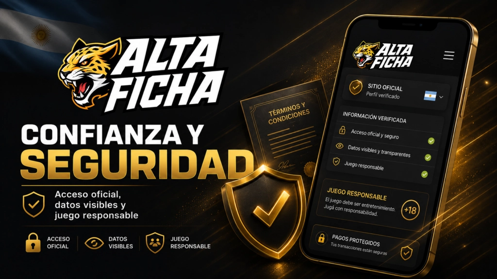 Imagen sobre confiabilidad y seguridad de Altaficha Argentina, acceso oficial, datos visibles y juego responsable