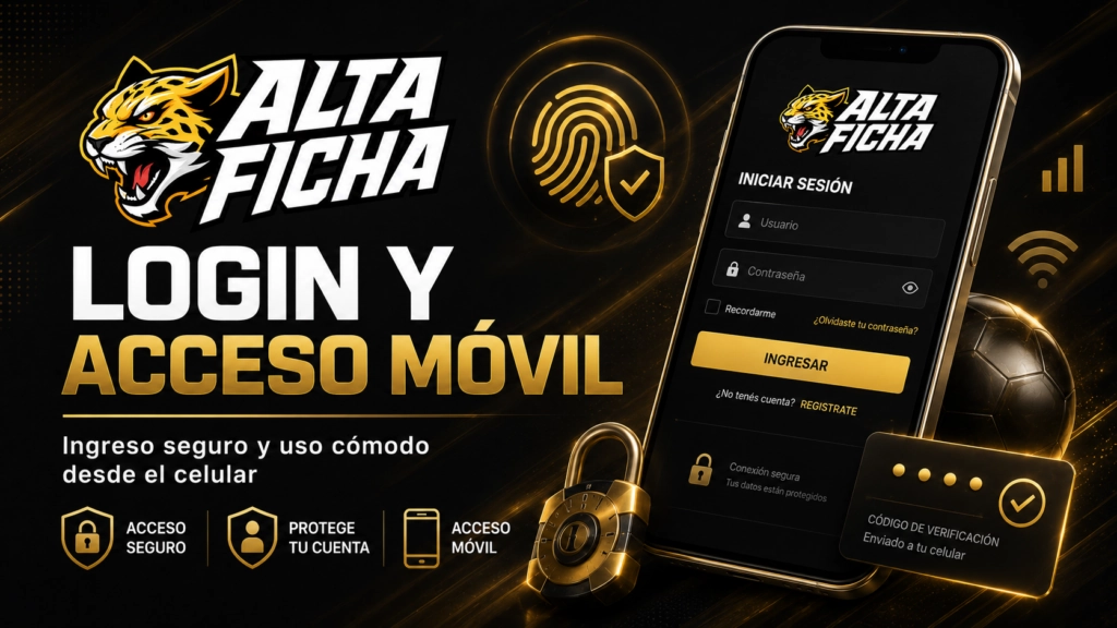 Inicio de sesión de Altaficha desde el celular con acceso seguro, verificación y protección de la cuenta